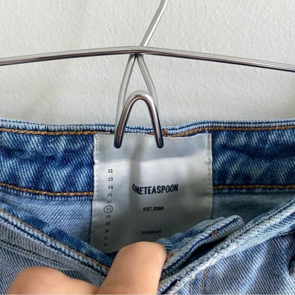 ONE Teaspoon Legend Revolve  Distressed Jean Short 100% Cotton High Rise Size 27 - Picture 4 of 12